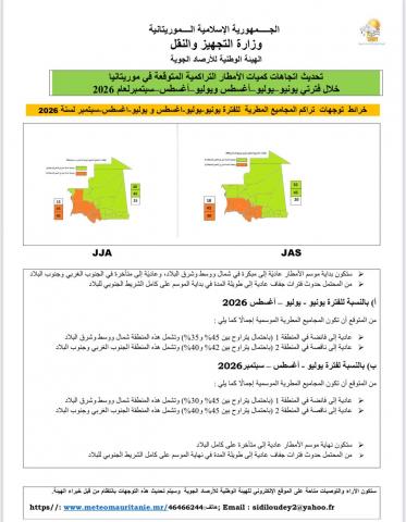 الأرصاد تتوقع أمطارا مبكرة في بعض المناطق وفترات جفاف في الخريف